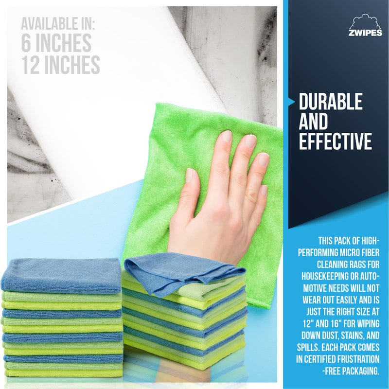 Zwipes 735 Microfiber Towel Cleaning Cloths, 12 Pack - Image 3